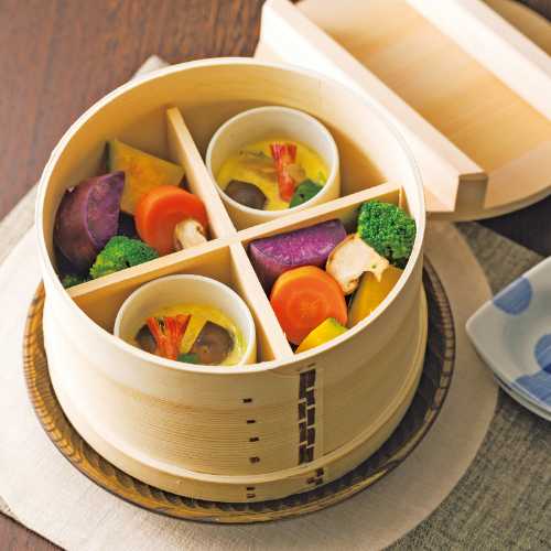 乐天商城 - 特撰 和せいろ（十字仕切付）(せいろ 蒸篭 蒸籠 和せいろ 木製 無塗装 曲げわっぱ 蒸し料理 調理道具 調理器具 蒸し器 21cm 日本製 蒸し鍋 十字桟 蓋付 ギフト)
