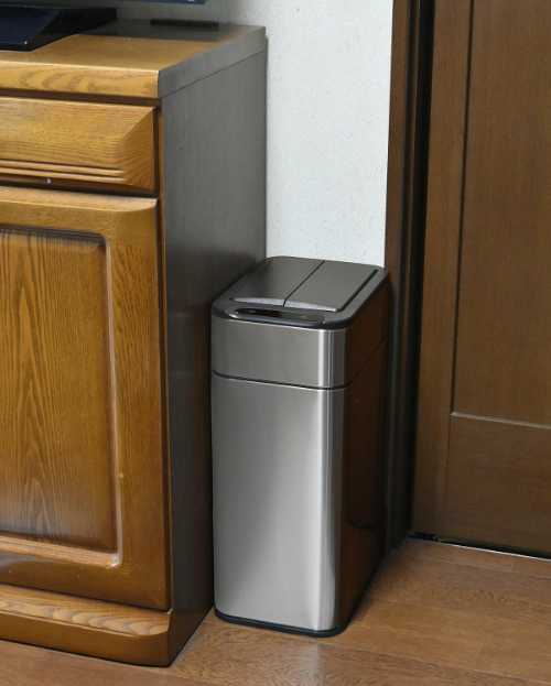 センサー式 スリムダストボックス 30リットル SDB-RO30 ステンレス製 フタ格納式(ゴミ箱 ダストボックス ゴミ箱 キッチン おしゃれ) [3]