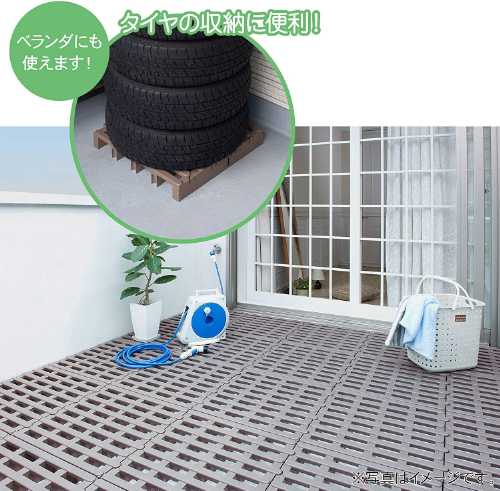 ジョイントパレット2枚組 (日本製 押入れ収納 クローゼット ベランダ ベッド プラスチック 連結 モカ ブラウン ガーデニング) [3]