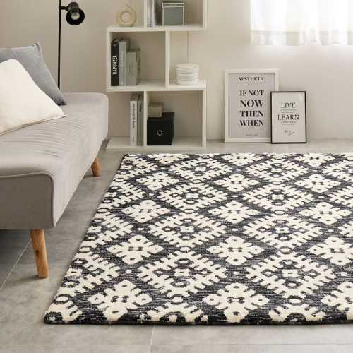 乐天商城 - シェニールラグ ふっくら 厚手 滑り止め 「ダッタ」 約130×190cm(ラグ カーペット 滑り止め おしゃれ モダン 北欧インテリア)