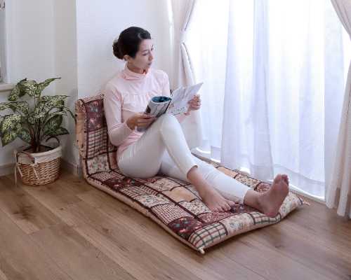 パッチワーク調あったかごろ寝長座布団 (寝心地抜群 ごろ寝マット 快適 フリーマット お昼寝マット オシャレ) [2]