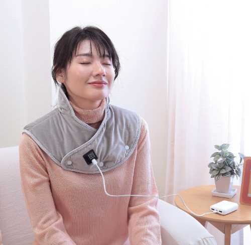 動画あり あったか肩パッド（温めます 簡単操作 温度調節 リラックス 肩当 肩あて 肩当て ルームウェア..