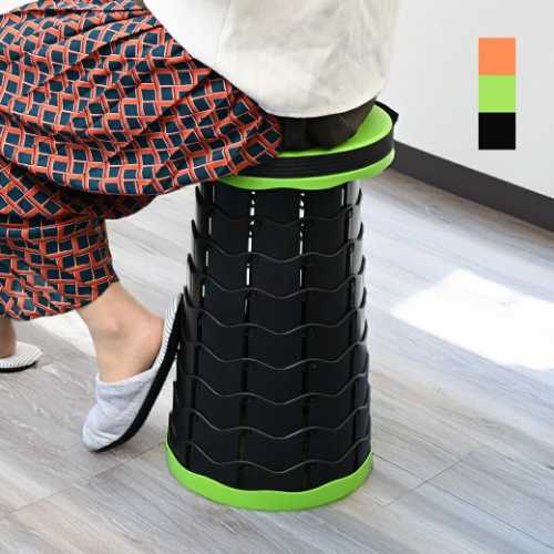 乐天商城 - 便利な伸縮式スツール(丸椅子 折りたたみ お買い得 高さ調節可 軽量 完成品 学校 オフィス ひとり暮らし アウトドア キャンプ 災害時ヴィンテージスツール チェア スリム レトロ 小さい かわいい 組立不要)