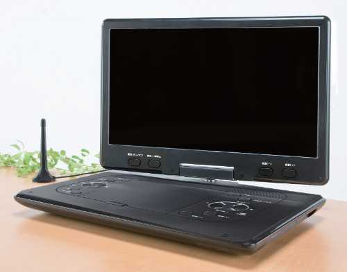 Rakuten - 14.1インチ フルセグ搭載ポータブルDVDプレーヤー(テレビ録画 CDの録音 多機能 軽量 録画機能付き リモコン付き 室内 車内 屋外 270度回転)