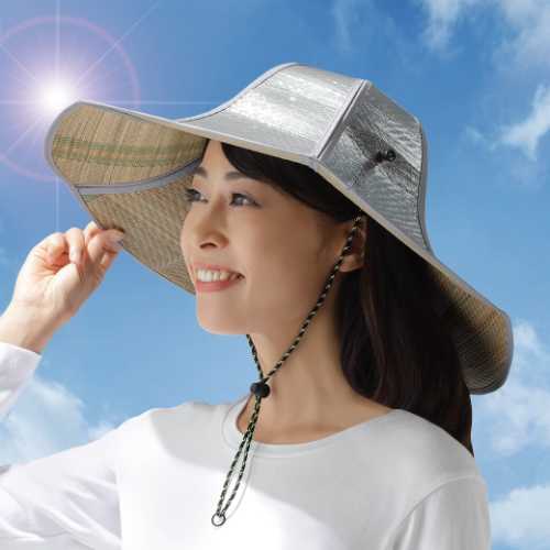 Rakuten - い草香る遮熱アルミ帽子(帽子 UVカット 軽量 紫外線 日焼け対策 レディース サマーハット アウトドア スポーツ)