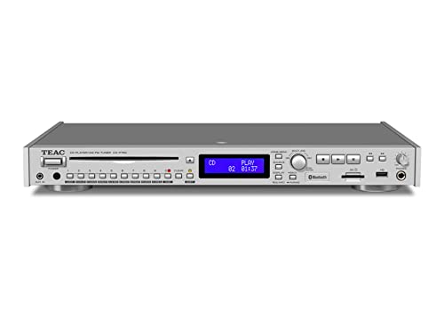 TEAC(ティアック) CD-P750-S シルバー CDプレーヤー/AM・FMチューナー Bluetooth SDカード/USBメモリー再生 ワイドFM対応 光出力 ダビング RCAケーブル付属