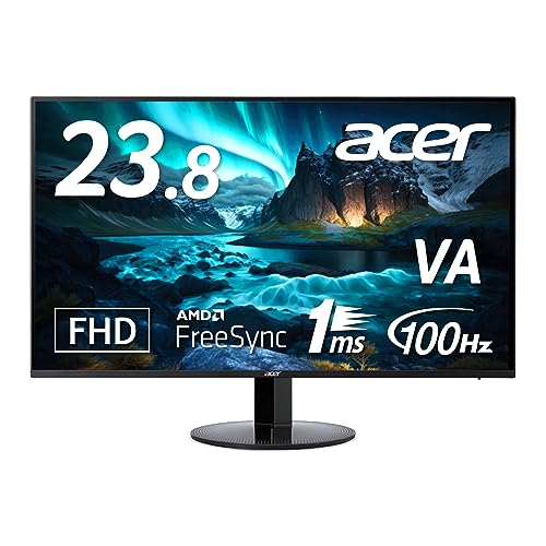 日本エイサー Acer スタンダードモニター 23.8インチ VA 非光沢 フルHD 100Hz 1ms HDMI ミニD-Sub15 スピーカー内蔵 ヘッドホン端子 AMD FreeSync SA241YHbmix