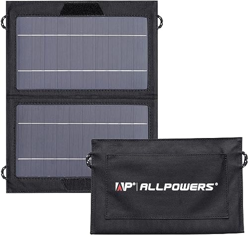 ALLPOWERS AP10 ソーラーパネル 5V10W超小型折りたたみ式太陽光発電パネル スマホ充電用ソーラーチャージャー IP67防水仕様USB出力 22%高交換効率 携帯電話/タブレット充電用 持ち運び便利 登…