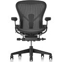 【正規品】Herman Miller (ハーマンミラー) アーロンチェア オフィスチェア Bサイズ グラファイト(ブラック) DC1堅床キャスター 12年 AER1B23DWALPG1G1G1DC1BK23103