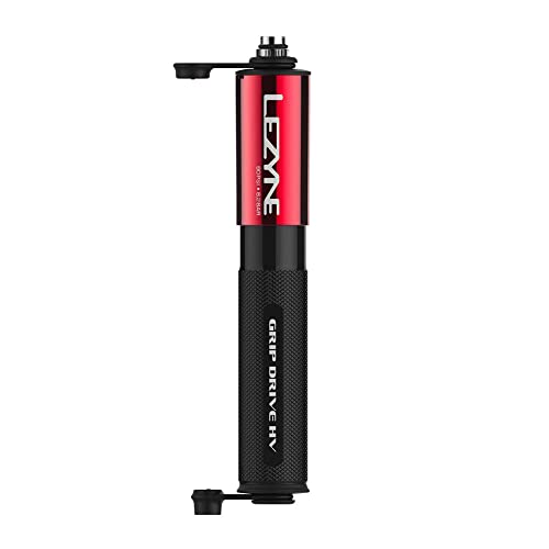 【日本正規品】 LEZYNE(レザイン) 自転車 空気入れ ハイボリューム ハンドポンプ 仏式 米式 90psi/6.2bar 高さ186mm (GRIP DRIVE HV S) 滑りにくいグリップ付き