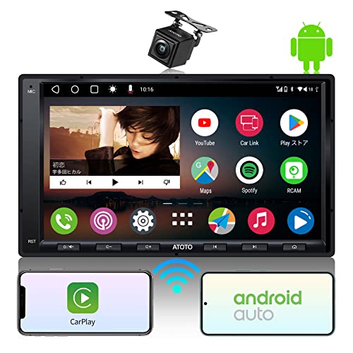 [7] ATOTO A6PF Android ǥ 2 Dinʥ 磻쥹CarPlay 磻쥹 Android AutoGPS ȥå  ߥ顼󥯡IPS å꡼ ǥ奢Blu