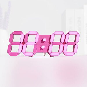 KOSUMOSU デジタル時計 壁掛け時計 LED時計 置き時計 明るさ調整可能なピンク時計 9.7インチリモコン付き 時間表示(12/24時間)/日付/温度(℃/) アラーム機能ACD-210P…