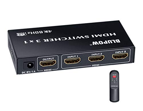 BLUPOW HDMI切替器 3入力1出力 4K 60Hz HDR 3D HDMI2.0 HDCP2.2対応 hdmiセレクター hdmiスイッチ PS4・Xbox・Blu-ray palyer・HD DVD・Fire TVなど対応 hd