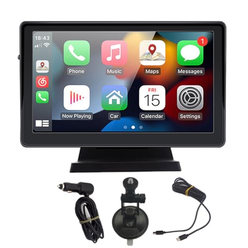 カーオーディオ 7インチポータブルオーディオ 一体型ナビ無線Carplay & Android Auto タッチスクリーンミラーリンクBluetooth Airplay FM AUX カーラジオ