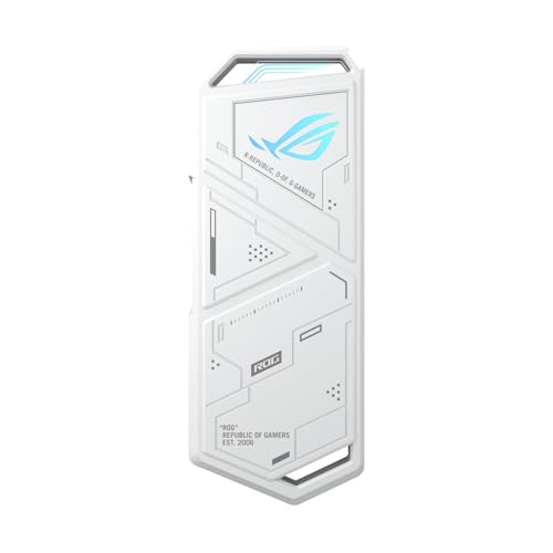 ASUS ROG STRIX ARION White Edition/M.2 NVMe 外付け SSDケース/ツールレスで装着/USB-C to C/USB-C to A ケーブル/サーマルパッド付属/Aura Sync 対応