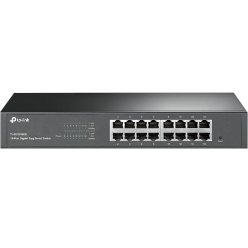 TP-Link Giga対応 16ポート スマートスイッチ 管理機能付 金属筺体 TL-SG1016DE ブラック