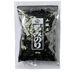 山城屋の海苔ギフト用の味付海苔の“切り落とし”部分を細かく“もみ”ほぐして袋詰めしました　そのままでもお召し上がりいただけます。味がついて美味しいですよ。名　称 味付のり 原材料名 乾のり（国内製造）、砂糖、食塩、みりん、しょうゆ、昆布、いりこ／調味料（アミノ酸等）、（一部に小麦・大豆を含む） 内容量 80g 賞味期限 240日 保存方法 高温多湿の場所をさけ、直射日光をあてないようにして保存して下さい 製造者 株式会社　山城屋 広島市西区観音本町1-18-10