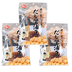 【送料無料】【豆ごころイシカワ　鰹と昆布のだし香る　だし醤油豆52g×3袋】川中醤油/だし醤油/豆菓子/豆のイシカワ/コラボ品/鰹と昆布/豆菓子