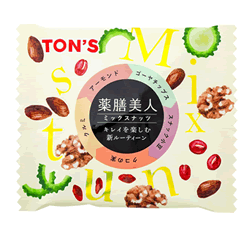 【TON'S　薬膳美人ミックスナッツ13g×20袋　12箱】個包装/食べきり/アーモンド/ゴーヤチップス/スナック小豆/クコの実/クルミ/東洋ナッツ食品/東洋ナッツ薬膳美人/ケース販売