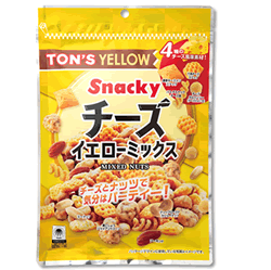 【東洋ナッツ食品株式会社 トン チーズイエローミックス130g】 六角チーズスナック / パスタスナック チーズ味 / チーズガルバンソー(チーズひよこ豆) / 黒こしょうジャイアントコーン / ディープローストカシューナッツ / アーモンド / ピーナッツ