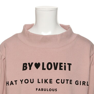 バイ ラビット(by LOVEiT)ロゴ入りハイネックミニ裏毛トレーナー
