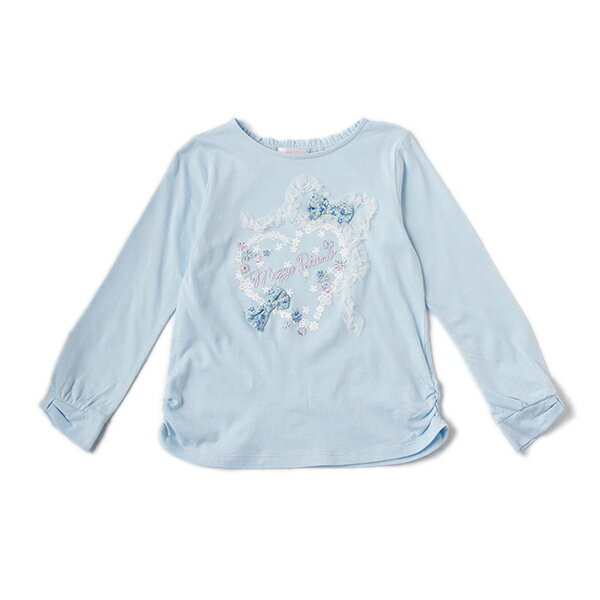 メゾピアノ(mezzo piano)ハート小花プリントTシャツ