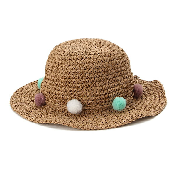 プティマイン(petit main)チュールぽんぽん麦わら帽のサムネイル