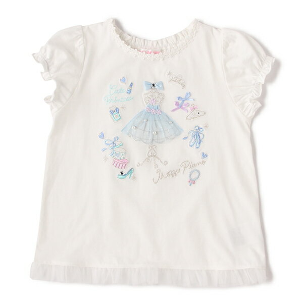 メゾピアノ(mezzo piano)バレエモチーフチュール裾Tシャツ