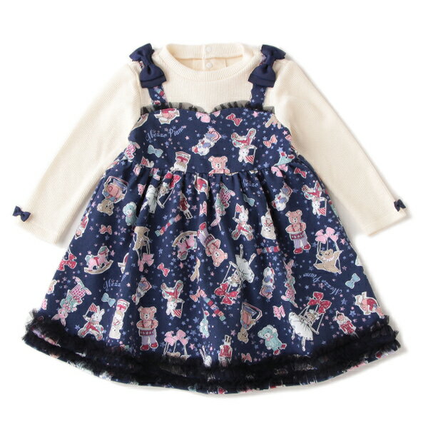 メゾピアノ(mezzo piano)おもちゃ柄切替ワンピース