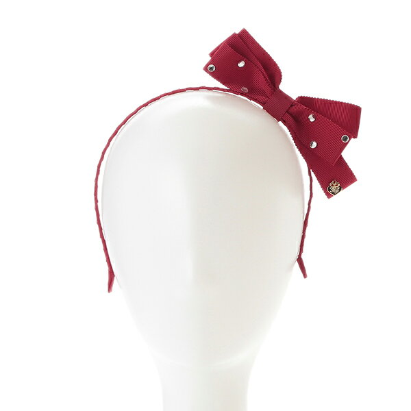 メゾピアノ(mezzo piano)グログランリボンビジューカチューシャ