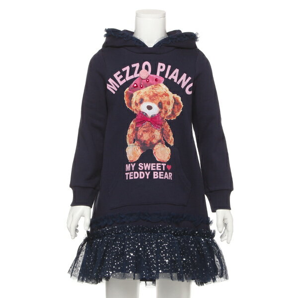 メゾピアノ(mezzo piano)裏毛 テディベアカットワンピース