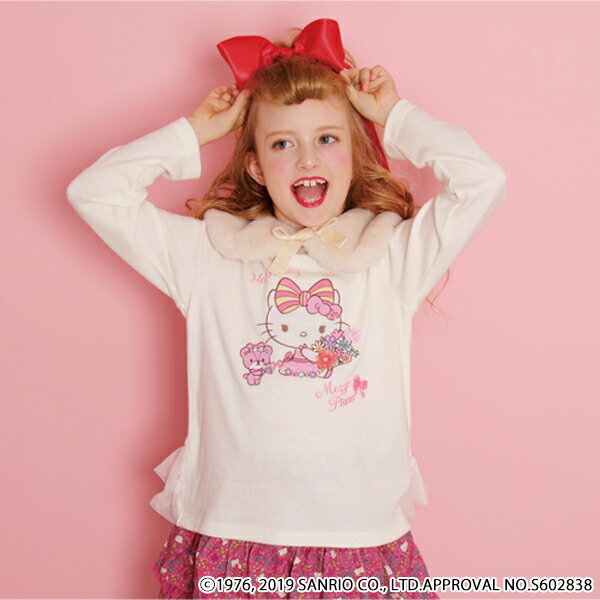 メゾピアノ(mezzo piano)【Sanrio】 衿チュールニットTシャツ