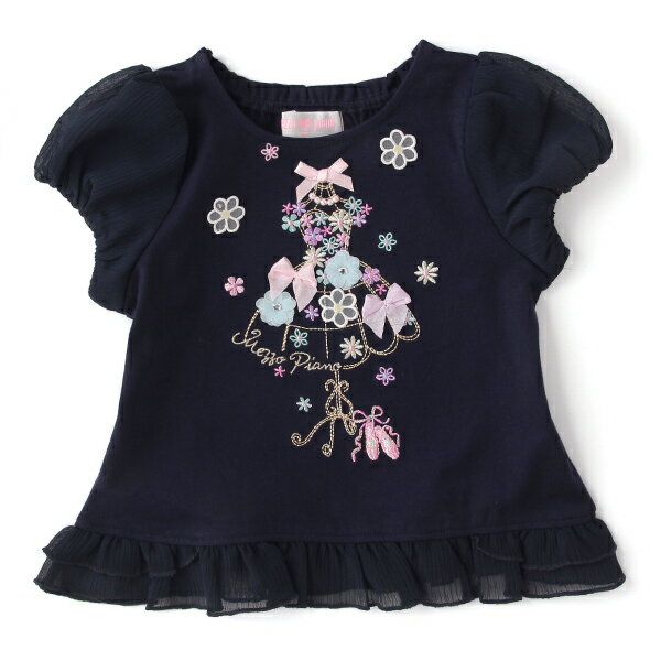 メゾピアノ(mezzo piano)プリンセスドレスモチーフフリルTシャツ