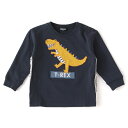 クレードスコープ(kladskap)恐竜アップリケサイドロゴラインTシャツ
