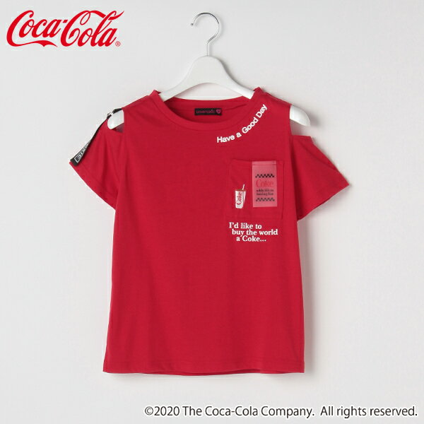 ラブトキシック(Lovetoxic)【コカ・コーラ】 ロゴテープ肩開きTシャツのサムネイル