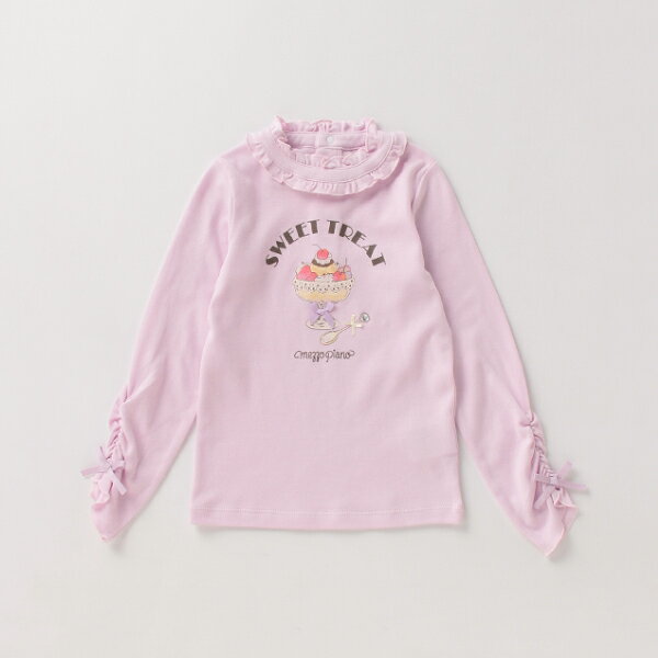 メゾピアノ(mezzo piano)パフェプリントフリル衿Tシャツのサムネイル