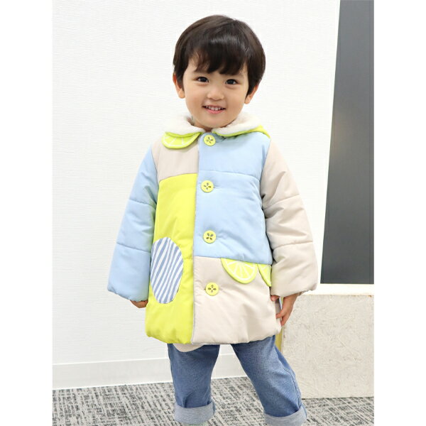 ベイビーチアー(baby cheer)裏ボア レモンタフタ中綿コートのサムネイル