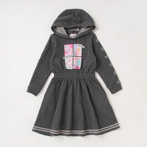 メゾピアノ(mezzo piano)【リピート】【直営店で取り扱い無し】 フードつき転写プリントカットワンピースのサムネイル