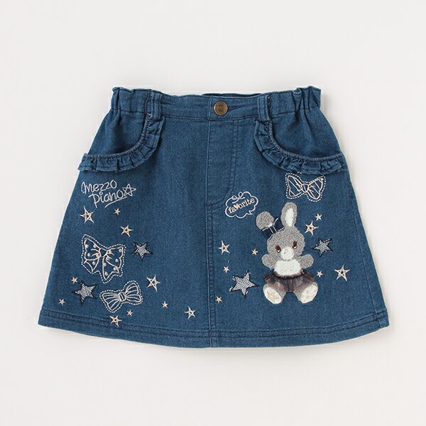 メゾピアノ(mezzo piano)【人気商品再入荷】【直営店で取り扱い無し】 デニム後プリーツスカートのサムネイル