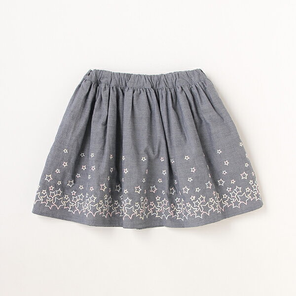 メゾピアノ(mezzo piano)レインボー星刺しゅうスカート
