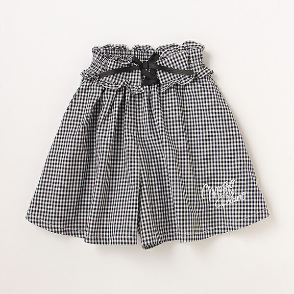 メゾピアノ(mezzo piano)【リピート】【直営店で取り扱い無し】デニムチェック太ベルトキュロットスカートのサムネイル