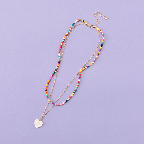 ラブトキシック(Lovetoxic)マルチカラービーズネックレスのサムネイル