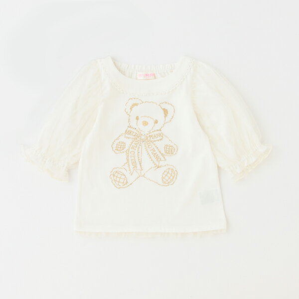 メゾピアノ(mezzo piano)【リピート】【直営店で取り扱い無し】クマ7分袖Tシャツのサムネイル