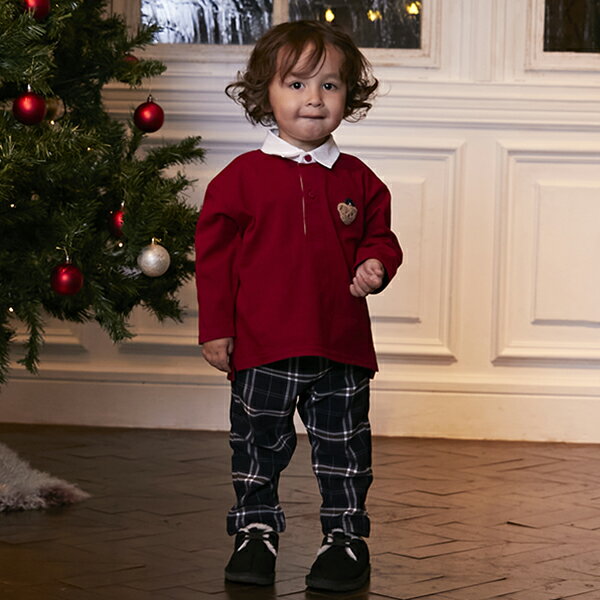 プティマイン(petit main)チェック裏起毛ストレートパンツのサムネイル