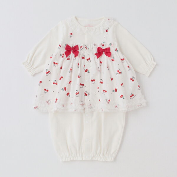 メゾピアノ(mezzo piano)【人気商品再入荷】【直営店で取り扱い無し】チェリー柄切替　2wayオールのサムネイル