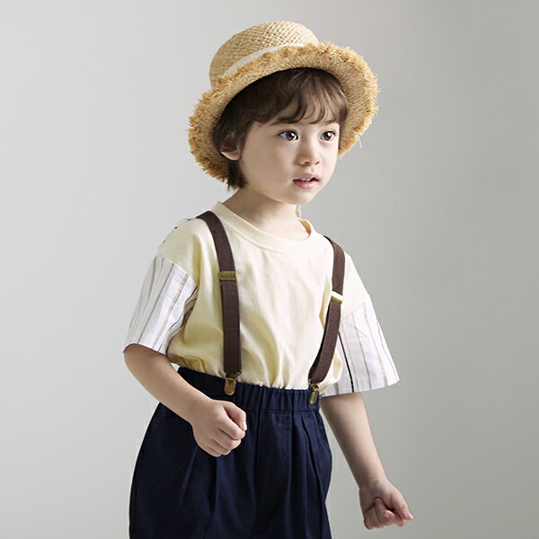 プティマイン(petit main)袖柄布帛半袖Tのサムネイル