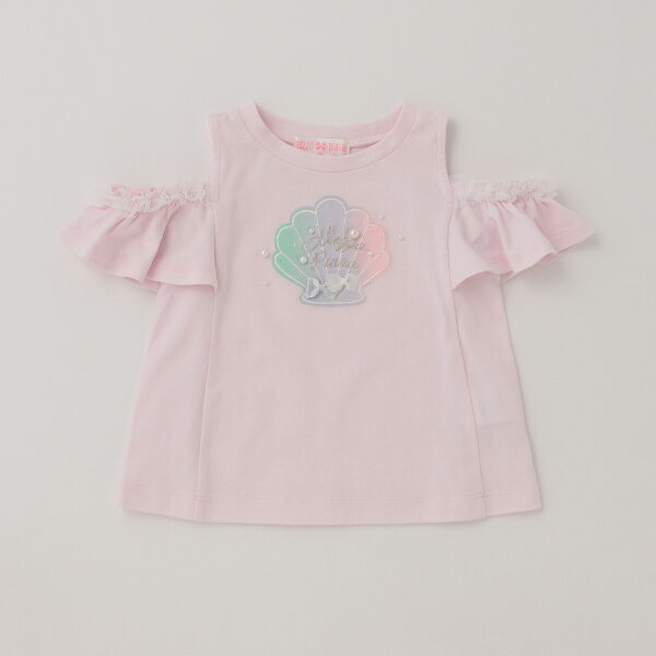 メゾピアノ(mezzo piano)【リピート】【直営店で取り扱い無し】2way肩開きシェル　半袖Tシャツのサムネイル