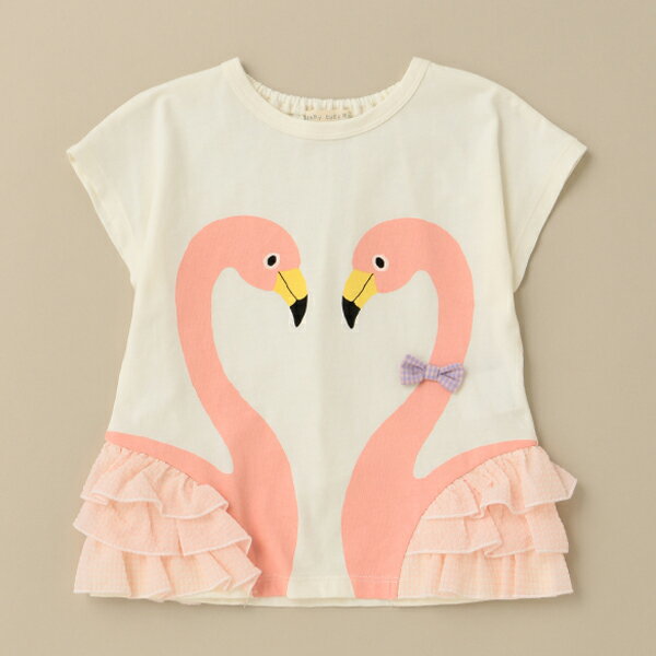 ベイビーチアー(baby cheer)フリルフラミンゴTシャツのサムネイル