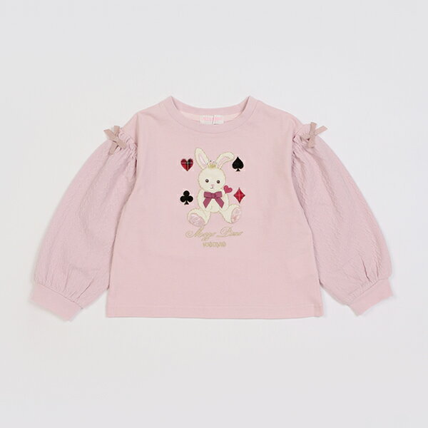 メゾピアノ(mezzo piano)【リピート】【直営店で取り扱い無し】ウサギアップリケ　ケーブル長袖Tシャツのサムネイル