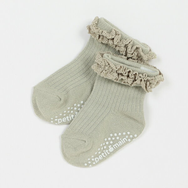 プティマイン(petit main)綿レースアンクルソックスのサムネイル